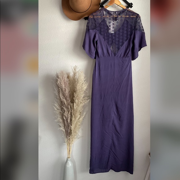 Purple Embroidered Maxi Dress Small New - Picture 3 of 10